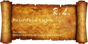 Reichfeld Lajos névjegykártya